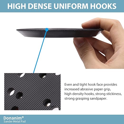 5 Inch 8 Hole Hook and Loop Metal Orbital Sander Pad Compatible with Makita BO5010 BO5030 BO5031 BO5041 XOB01Z Random Orbital Sander, 3 Screw Holes Sanders Replacement Pad Part for 743081-8 743051-7