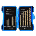 15Pcs Cobalt Drill Bit Set (1/16“-3/8”), M35 HSS, 135 Degree Tip, Twist Jobber Length for Hardened Metal, Stainless Steel, Cast Iron, Wood, and Plastics, with Index Storage Case