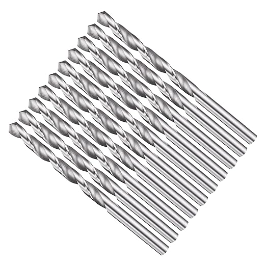 Drill Bit, 5.5mm Cutting Diameter, 4241 HSS 118° Cutting Angle Uncoated Bright Versatile Jobber Bits - (Applications: for Drilling Plastic Wood Soft Metal), 10-Pieces
