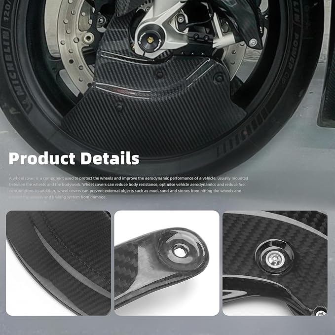 Motorcycle Front Brake Caliper Disc Guard Fairing Protector For BMW M1000RR S1000R S1000RR S1000XR 2020 2021 2022 2023 2024 Carbon Fiber Aero Disc Fender Accessories (100% Carbon Fiber)