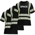 sesafety 3PACK High Visibility Shirts for Men, Class 3 Hi Vis Reflective Construction Shirts for Men with Pocket Safety T Shirts