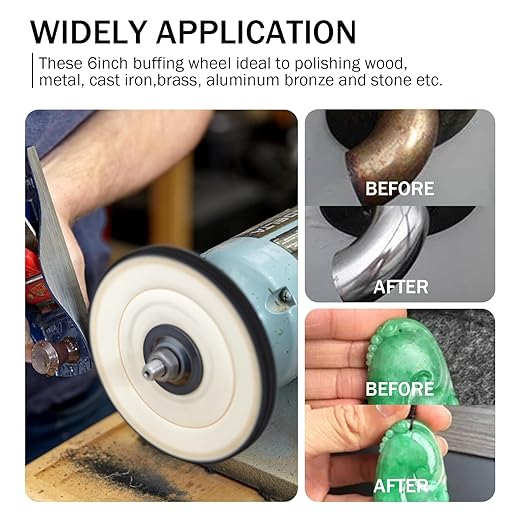 SCOTTCHEN 8inch Buffing Polishing Wheels 5/8" Arbor Hole,Soft/Fine/Medium for Bench Grinder-3PCS,with Buffing Polishing Cutting Compounds 7.4 Oz.Kit,with 2 Pack Non-Woven Bandage Wrap
