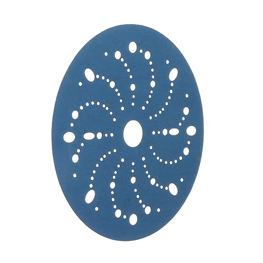 3M Hookit Blue Abrasive Discs 36181, Multi-Hole, 6 in, 400+ Grade, Pack of 50, Virtually Dust-Free, for Auto Sanding, Body Repair, Featheredging, Primer Sanding, Paint Preparation, E-Coat
