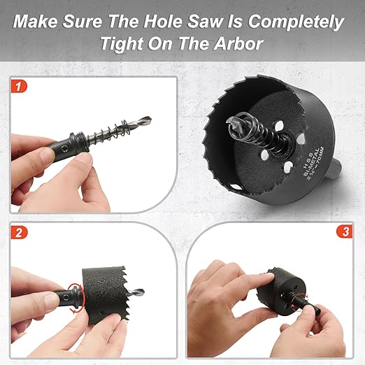 2-3/4 Inch Hole Saw with 3/8" Triangle Shank Quick Change Arbor, JTemgle Bi-Metal Hole Saw Heavy Duty Hole Cutting Tool for Cornhole Boards, Recessed Lights, Wood, Plastic, Drywall & Soft Metal