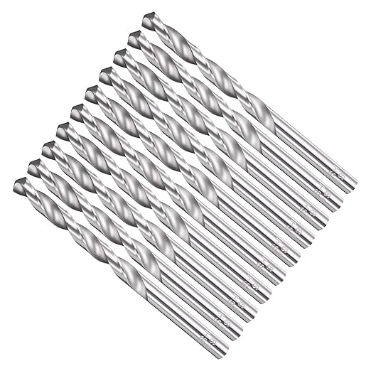 Drill Bit, 6mm Cutting Diameter, 4241 HSS 118° Cutting Angle Uncoated Bright Versatile Jobber Bits - (Applications: for Drilling Plastic Wood Soft Metal), 10-Pieces