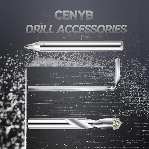 1-21/32inch | 42mm Diamond Hole Saw with Center Drill bit and Diamond-Coated Center Drill bit for Ceramic Glass Marble Fiberglass Granite and Porcelain Tiles by CENYB