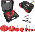 8Pcs Pvc Pipe Reamer Kit,Pipe Fitting Tools Contains 1/2", 3/4",1",1-1/4",1-1/2",2",3",4" Aluminum Head with a Extender,Fit into Standard 1/2" Drill,PVC Fitting Saver for PVC,CPVC,PPR or ABS,Red