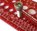 Nut, Bolt & Screw Gauge Standard & Metric Coarse & Fine Diameter, Length & Thread Pitch (Red)