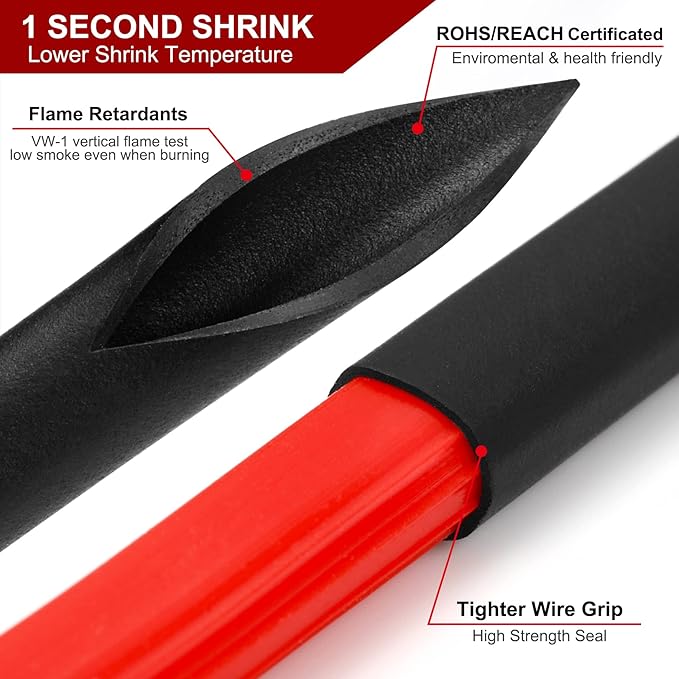 Chanzon 2:1 Ratio - 80Ft Roll - 1-3/16" (30mm) Heat Shrink Tubing 2:1(25M Total Length) Red Polyolefin Sleeving Wrap Shrinking 2 to 1 1pcs