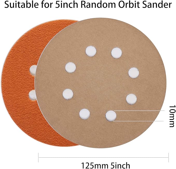 20pcs Sandpaper 8 Hole 5 inch Sanding Discs Hook and Loop 3000/4000/5000/7000/10000 Grits Wet Dry Sandpaper for Random Orbital Sander Automotive Metal Sanding Polishing