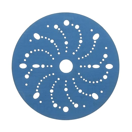 3M Hookit Blue Abrasive Discs 36183, Multi-Hole, Blend Preparation, Paint Preparation, 6 in, 600 Grade, 50 Discs/Carton