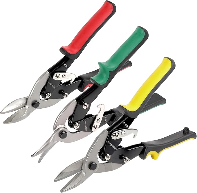 Amazon Basics 3-Piece Aviation Snip Set - Left, Right and Straight Cut