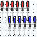 Ripeng Pegboard Screwdriver Holders Peg Board Organizer Accessories Multi Ring Tool Holders Six Tool Organizer Racks for Pegboard, Pliers(Silver,2 Pieces)