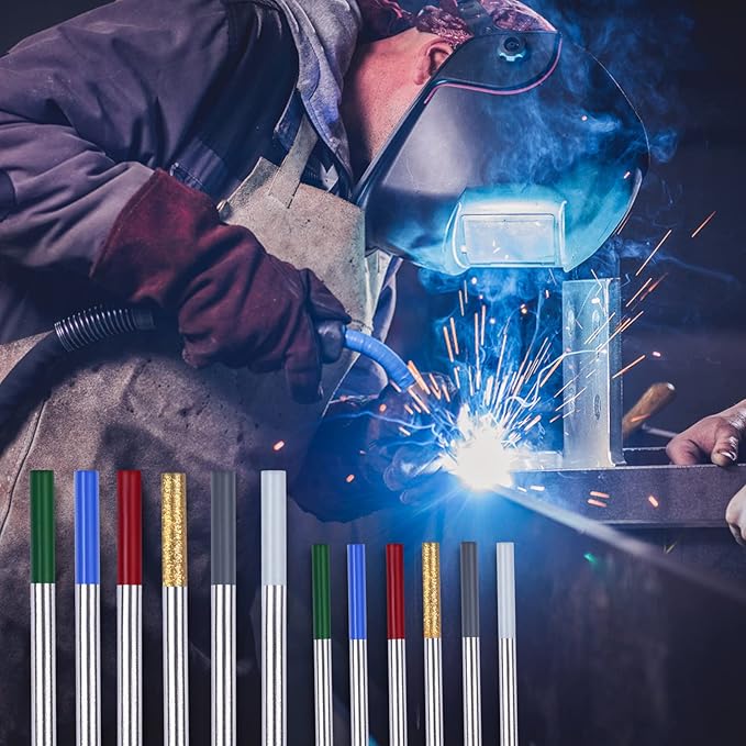 TIG Welding Tungsten Electrodes Tungsten Service 10-Pack（Gold - 1.5% Lanthanated Tungsten 1/16"）