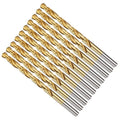 Drill Bit, 17/64" Cutting Diameter, 4341 HSS TiN Coated 135° Cutting Angle Jobber Bits - (Applications: for Drilling Soft Metal Plastic Wood), 10-Pieces