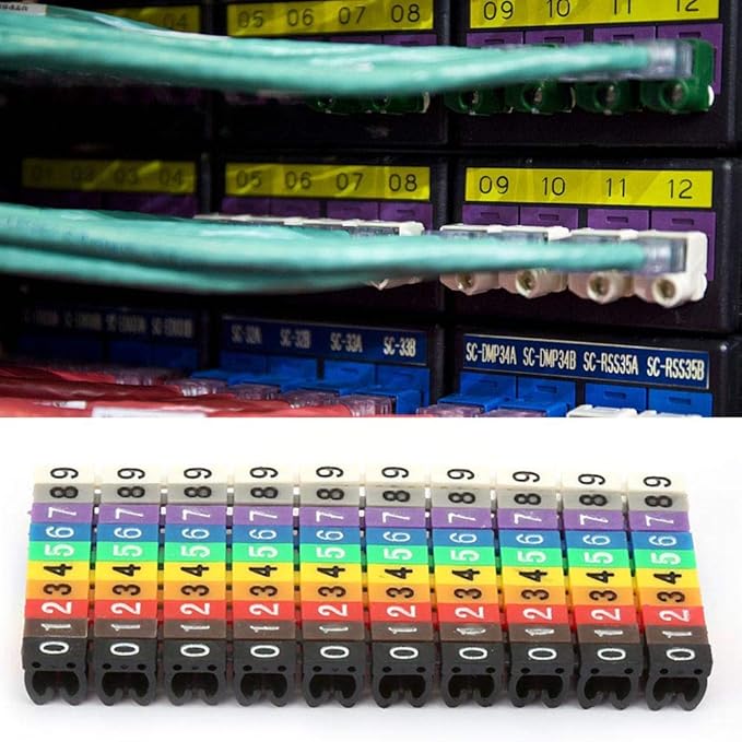 Coded Clip on Wire Markers, Wire Number Labels, Colorful Wire Numbering Marker Tube Cable Marker for Marking(100PCS -4MM 4)