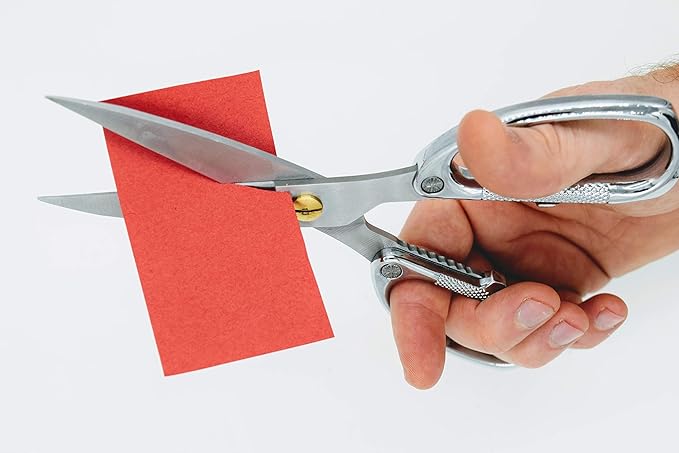 Industrial Grade Multi Purpose Scissors. Razor Sharp Steel Blade with Large Handle. Durable Design Perfect for Cutting Plastic, Metal, Paper, Wood, Foam, Fabric, and Organic Materials.