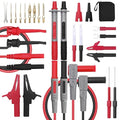 28 Pcs Multimeter Test Leads Kit with Replaceable Gold-Plated Multimeter Probes, Alligator Clips, Test Hooks,Back Probe Pins with Tool Bag
