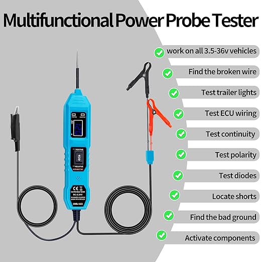 Upgraded 3.5-36V Automotive Circuit Tester, Test Light with 177 Inch Longer Leads, Power Probe,Car Component Activation Short Circuit Finder Continuity Test