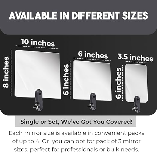 Flex Vue Inspection Mirror with Threaded Adapter, 6 inch x 6 inch - 2 Pack