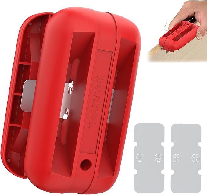Edge Banding Trimmer with Tungsten Carbide Blades, Hand Planer Versatile Woodworking Edge Trimmer for Burrs, Manual Edge Banding Cutter for ABS, PVC, Veneer, and Melamine - Red