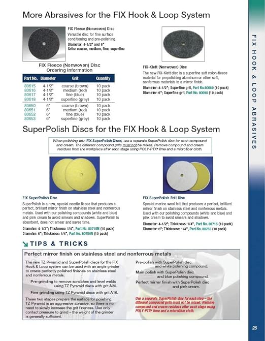 CS Unitec 80750N FIX SuperPolish Disc for The FIX Hook and Loop System, 6" Diameter (Pack of 10)