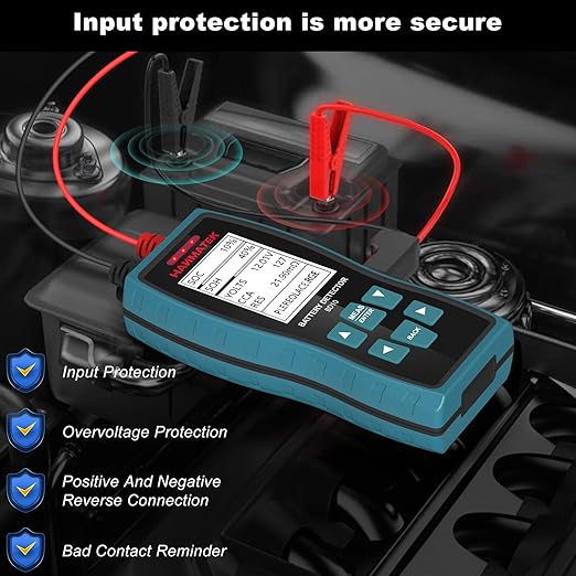 HANMATEK BD10 24V 12V Car Battery Tester 100-2000 CCA Automotive Load Tester Digital Auto Battery Alternator Analyzer Charging Cranking System Tester for Car Truck SUV Boat Motorcycles Vehicle