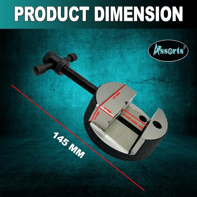80 mm Round Vice for 3" (80 mm) & 4" (100 mm) Rotary Milling Indexing Table with 3 x M6 T nuts Bolts-Engineering Tools