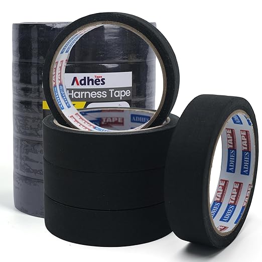 Adhes Wire Harness Tape, 10 Rolls 1inch x 50feet, High Temp Automotive Felt Cloth Tape for Engine Wire Loom, Noise Dampening, Cable Protection, and Electrical Bundling