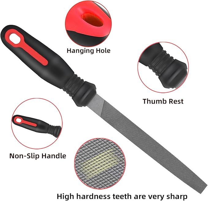 Greywolf 35 piece file set, metal files, premium T12 carbon steel flat, half-round, round, and triangular tips, plus 14 fine sanding tools and 16 sheets of sandpaper for metalworking and woodworking