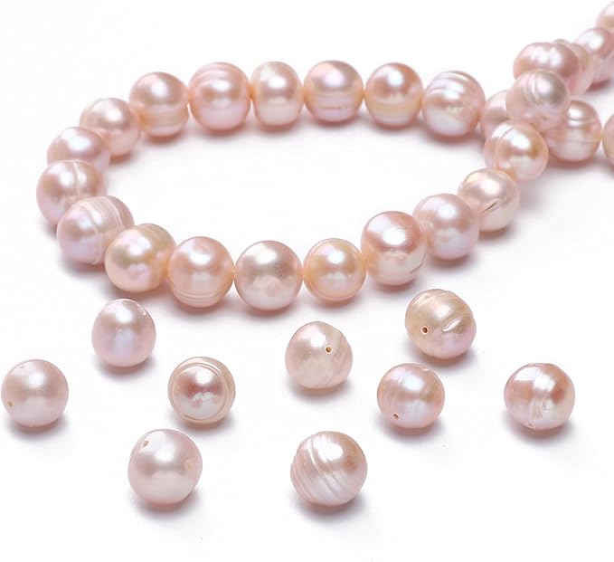 Natural Pearl Beads Potato 9-10mm Purple Freshwater Cultured Loose Gemstone Beads for DIY Jewelry Making 13.8''/Strand HQ