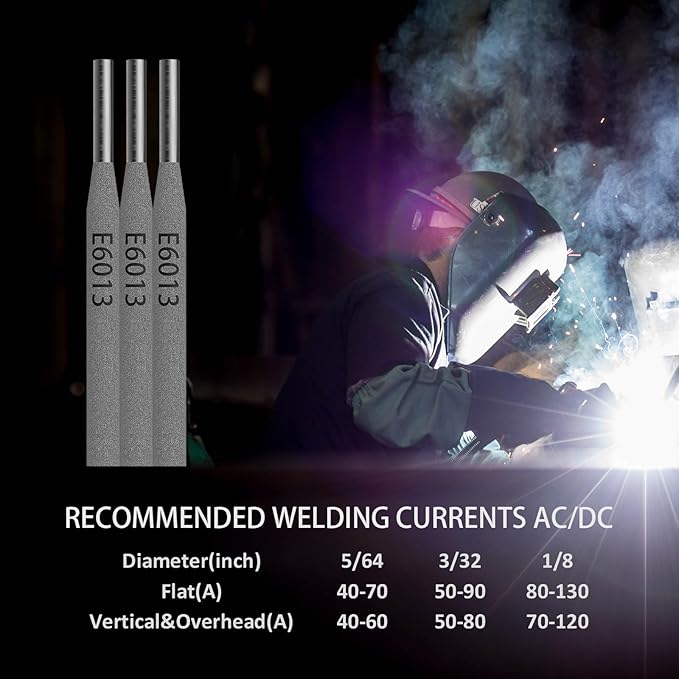 E6013 Welding Rod 3/32" 11LB Carbon Steel Stick Electrodes – Easy Arc Start Welder Rods for Beginners and Pros – Smooth Beads, Strong Performance for Welding Jobs