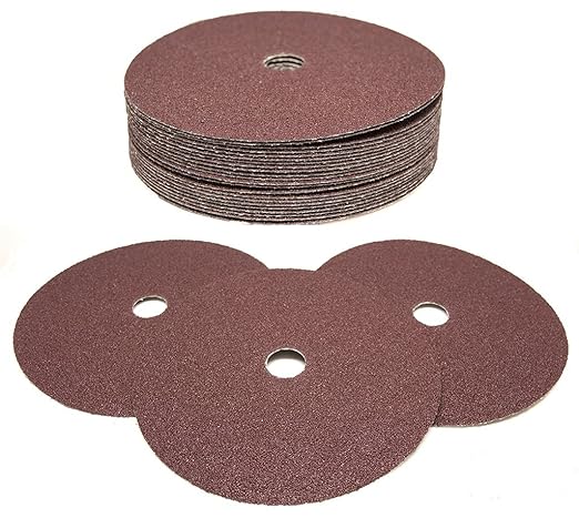 Benchmark Abrasives 7 Inch Sanding Discs Aluminum Oxide Resin Fiber Grinding Disc for Grinding, Stripping on Wood, Fiberglass, Steel, Metal, 7/8" Arbor Angle Grinder Sanding Disc, 25 Pack - 36 Grit