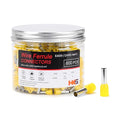 HKS 600PCS Wire Ferrule Connectors - AWG 12-4.0mm² Copper Barrel Pin Cord Ends Insulated Ferrules Terminals - E4009 Yellow