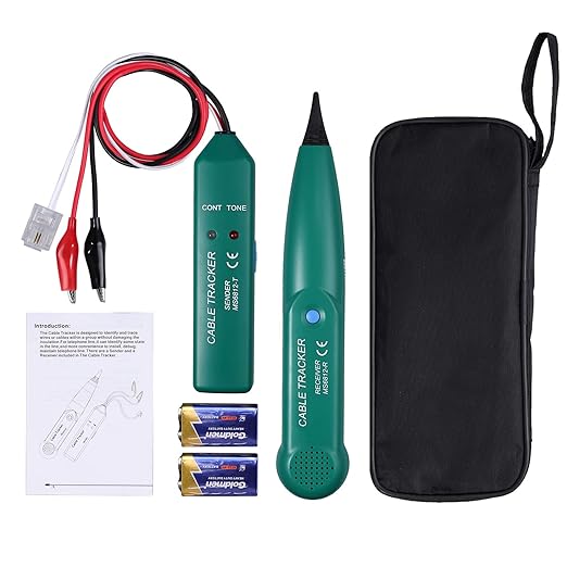 Proster Cable Tracker RJ11 RJ45 Wire Tracer Ethernet Tracker Telephone Tone Generator Line Toner Tester for Network Telephone Line Continuity Tester