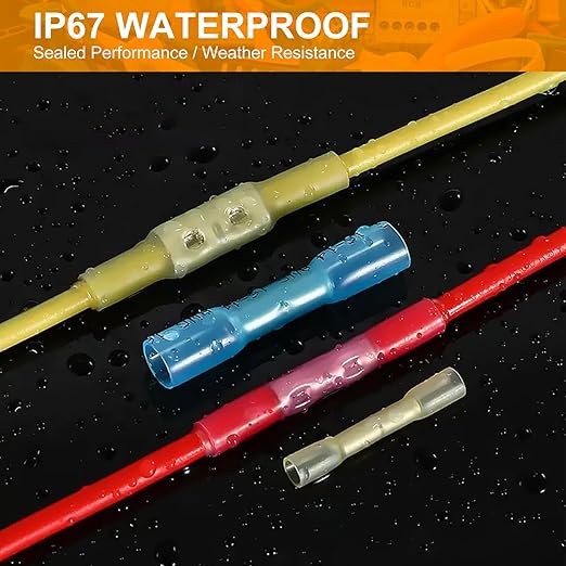 320PCS Electrical Connectors Red Copper, Heat Shrink Wire Connectors Kit, Crimp Connector Wire Terminals for Automotive Marine