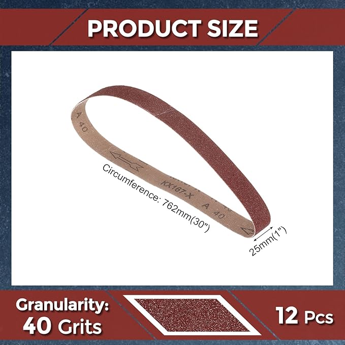 3 Pcs Sanding Belts 1 x 30 Inch 40 Grit Aluminum Oxide Abrasive Sandpaper for Belt Sander Metal Grinding Wood Working Weld Rust Removal