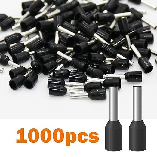 Fidioto 1000pcs AWG16 Wire Ferrules Terminals, AWG16 Terminal Connector Wire Insulated Cord Pin Ends Terminals for Electric, Industrial, Chemical Industry, Power Control System, etc.