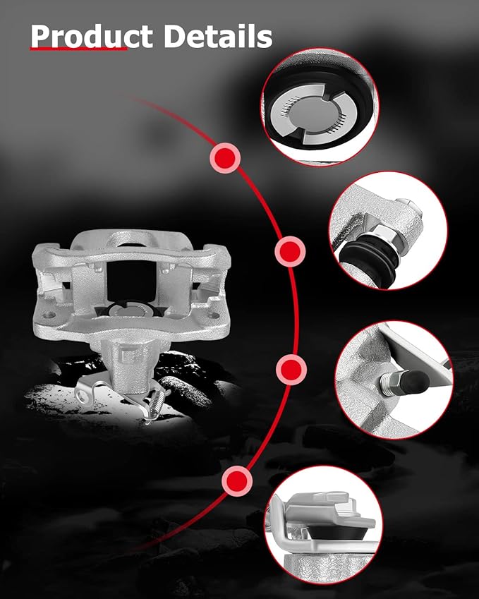 cciyu Rear Left Brake Caliper Assembly w/Bracket 18B5177 2009 2010 2011 2012 For Dodge For Journey