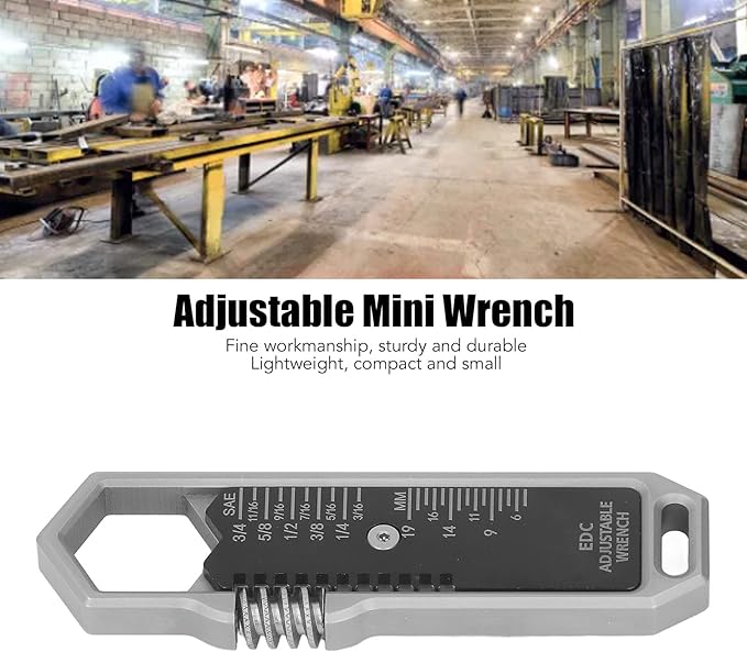 Adjustable Mini Wrench, Adjustable Size 9‑16mm Wrench Spanner Alloy Steel Metal Small Wrench for Woodworking Garage