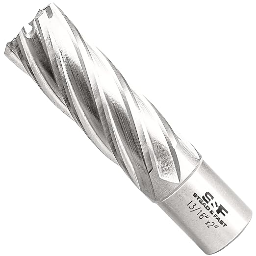 S&F STEAD & FAST HSS Annular Cutter 13/16" Diameter 2" Cutting Depth, Mag Drill Bits with Pilot Pin for Magnetic Drill Press