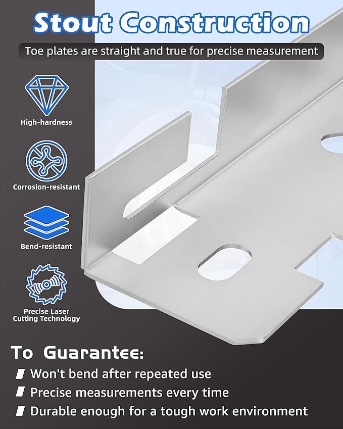 Upgraded Wheel Alignment Tool Kit, Toe Alignment Tool Plates with Extension Arms, Heavy Duty Front End Alignment Tool for Cars, Fast Precise DIY Toe Alignment at Home, Fits Lower Calipers, Silver