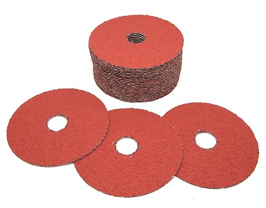 Benchmark Abrasives 4 1/2 Inch Sanding Discs Ceramic Resin Fiber Grinding Disc for Grinding, Stripping on Wood, Fiberglass, Metal, 7/8" Arbor Angle Grinder Sanding Disc, 25 Pack - 50 Grit