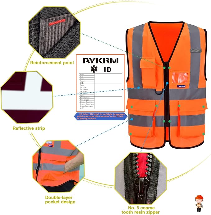 A-SAFETY Orange SMALL Safety VestS