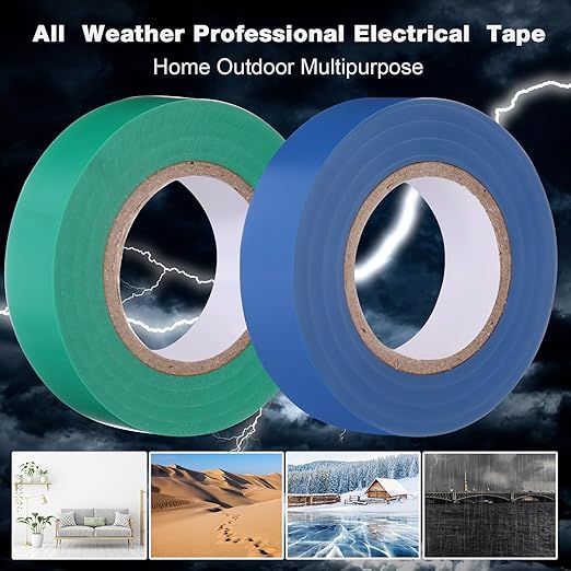 Qilery 60 Pack Electrical Tape Waterproof 3/4 in x 65 ft Electric Wire Tape for Any Weather Under 600v Home Outdoor Insulating Wire Wrapping(Multi Colors)