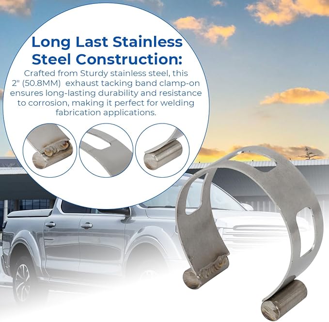 2" (50.8mm) Stainless Exhaust Tacking Band Clamp-On For Welding Fabrication