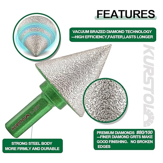 Diamond Core Drill Bit Kit - 6/8/10/20/25/28/35/45/50/65mm Triangle Shank +35mm Hex Shank Beveling Chamfer Bit Tile Hole Saws for Dry Drilling Porcelain Ceramic Tile Granite Marble Stone