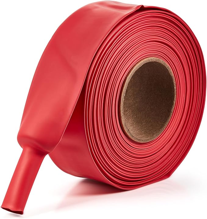 Chanzon Red Polyolefin 2:1 Heat Shrink Sleeving Tube Wire Cable Wrap - 80Ft (50mm) Diameter, Adhesive Lined 1pcs