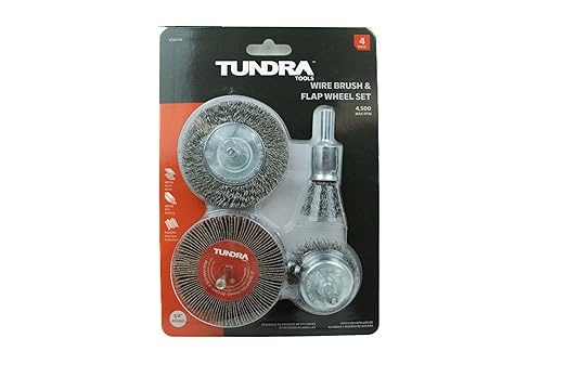 4 Piece Wire Brush & Flap Wheel Set 58094, Grinding and Surface Cleaning, Remove Rust, Paint, and Weld Splatter