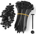 100PCS Nylon Universal Cable Tie Buckle, Heavy Duty Self Locking Nylon Zip Ties, 2025 Upgrade Multipurpose Plastic Cable Ties Tool, UV Resistant Black Zipties for Car Daily Repair